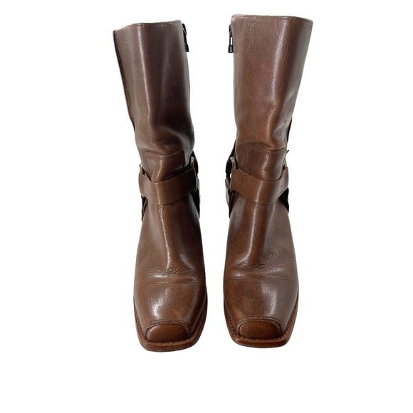 CATERPILLAR BROWN LEATHER WESTERN/ BIKER BOOT - Picture 9 of 10